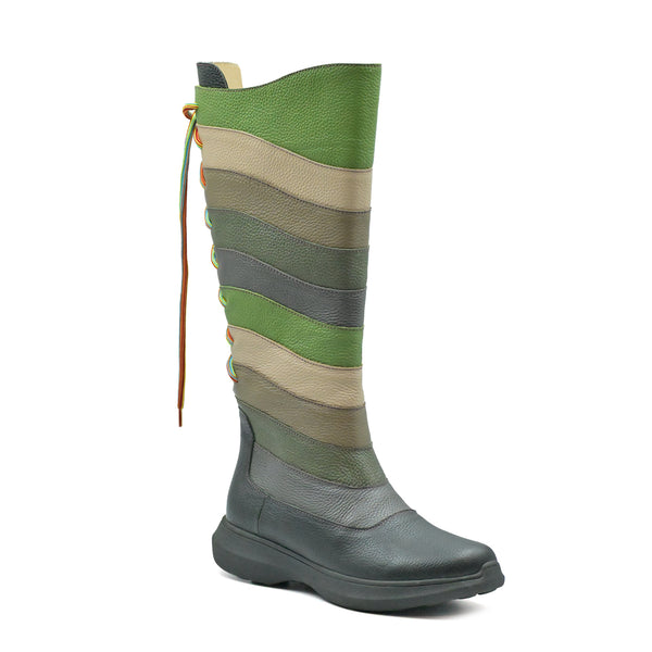 Oak silver thigh boots